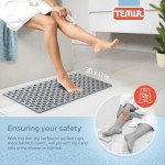 Non-Slip Bath Mat with Suction Cups - Gray