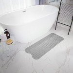 Extra Long Non-Slip Bathtub Mat with Drain Holes