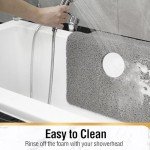 Square Non-Slip Shower Mat, 24"x24" Grey