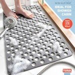 Non-Slip Bath Mat with Suction Cups - Gray
