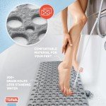 Non-Slip Bath Mat with Suction Cups - Gray