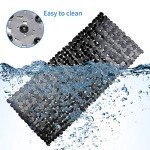 Non-Slip Black Pebble Bathtub Mat 16"x35