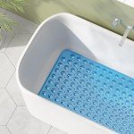 Non-Slip Bath Mat with Suction Cups 40x16 Inches