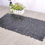 Non-Slip Black Pebble Bathtub Mat 16"x35