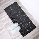 Non-Slip Black Pebble Bathtub Mat 16"x35