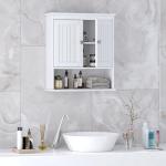White Wall-Mounted Bathroom Cabinet with Doors