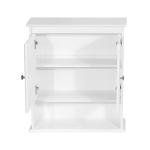 White Wall-Mounted Bathroom Cabinet with Doors