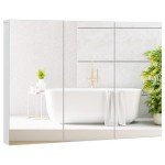Large Mirrored Wall-Mounted Medicine Cabinet with Shelves