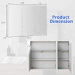 Large Mirrored Wall-Mounted Medicine Cabinet with Shelves