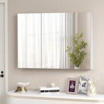 Large Mirrored Wall-Mounted Medicine Cabinet with Shelves