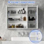 Large Mirrored Wall-Mounted Medicine Cabinet with Shelves