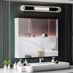 3-Door Bathroom Mirror Cabinet with Adjustable Shelves