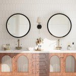 Black Round Medicine Cabinet Mirror with Shelf