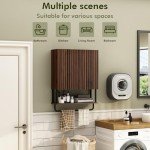 Fluted Wall Cabinet with Adjustable Shelves and Towel Bar