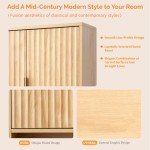 VINGLI Fluted Bathroom Wall Cabinet - Natural Oak