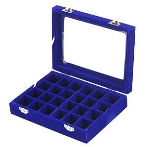 24-Slot Velvet Jewelry Organizer for Rings & Earrings