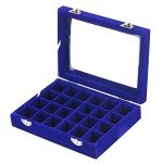 24-Slot Velvet Jewelry Organizer for Rings & Earrings