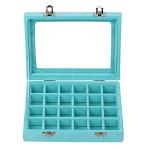 24-Grid Velvet Jewelry Box for Rings & Earrings