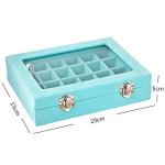 24-Grid Velvet Jewelry Box for Rings & Earrings