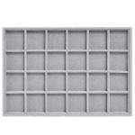 Gray Velvet Jewelry Organizer Tray with 24 Grids