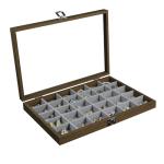 Vintage Wood Jewelry Organizer with Clear Lid