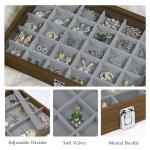 Vintage Wood Jewelry Organizer with Clear Lid