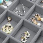 Vintage Wood Jewelry Organizer with Clear Lid