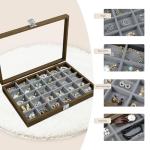 Vintage Wood Jewelry Organizer with Clear Lid