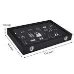 Earring Organizer Tray with Velvet and Glass Cover