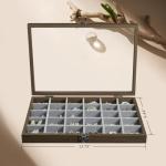 Vintage Wood Jewelry Organizer with Clear Lid