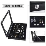 Earring Organizer Tray with Velvet and Glass Cover