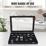 Earring Organizer Tray with Velvet and Glass Cover