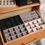 Stackable Velvet Jewelry Organizer Tray Set of 4