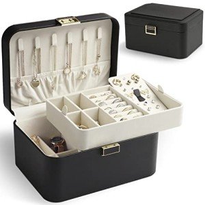 KAMIER 2-Layer Luxury Jewelry Organizer Box