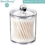 Clear Acrylic Qtip Dispenser Jars with Labels