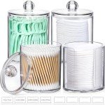 Acrylic Qtip Holder Dispenser Set - 4 Pieces