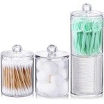 Acrylic Qtip Holder Dispenser Set - 4 Pieces