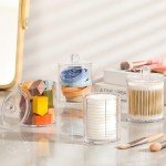 Acrylic Qtip Holder Dispenser Set - 4 Pieces