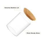 INIUNIK Bamboo Lid Glass Qtip Holder - 2 Pack