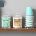 Acrylic Qtip Holder Dispenser Set - 4 Pieces