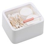 Cotton Swab Holder Jar with Hinged Lid
