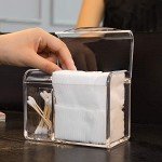 Sooyee Clear 3-Compartment Qtip Holder Dispenser