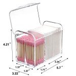 Sooyee Clear 3-Compartment Qtip Holder Dispenser