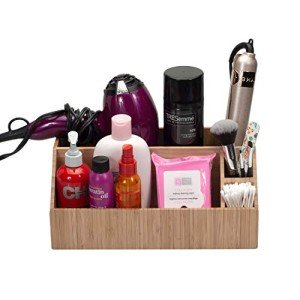Bamboo Makeup Organizer with Multiple Compartments