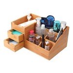 Bamboo Makeup Organizer with Drawers for Vanity