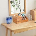 Bamboo Makeup Organizer with Drawers for Vanity