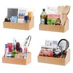 Bamboo Makeup Organizer with Multiple Compartments