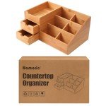 Bamboo Makeup Organizer with Drawers for Vanity