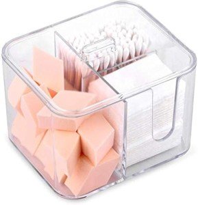 Acrylic Cotton Swab and Pad Organizer Canister