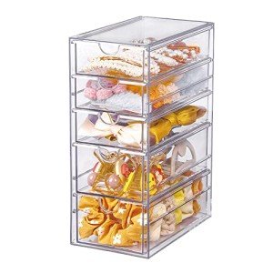 Clear Hair Accessories Organizer with 5 Drawers